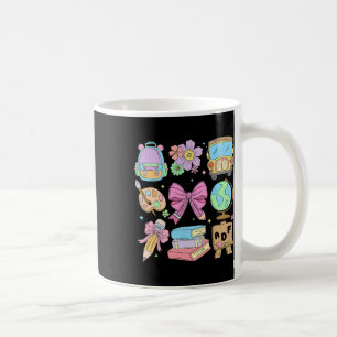 Cute Teacher Coquette Pencil Bow School Bus Back T Coffee Mug