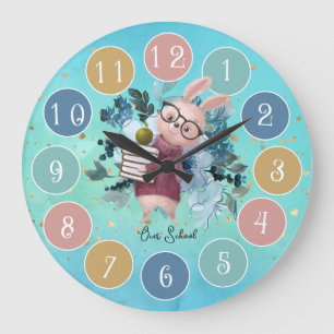 Cute Teacher Elementary School Custom Large Clock