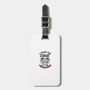 Cute Teacher Firecracker Vintage Fourth of July Sh Luggage Tag