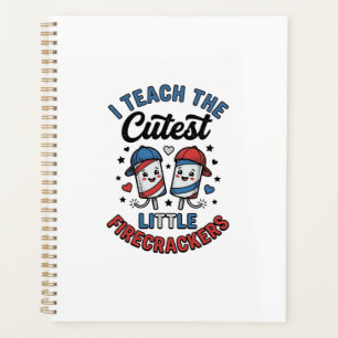 Cute Teacher Firecracker Vintage Fourth of July Sh Planner