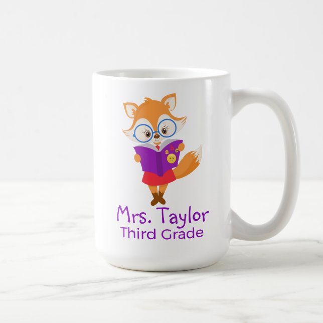 Cute Teacher Fox Coffee Mug (Right)