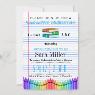 Cute Teacher Graduation Invitation