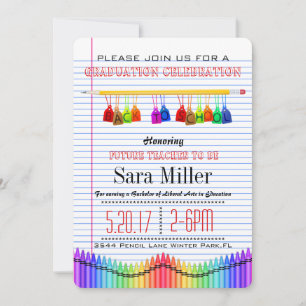 Cute Teacher Graduation Invitation