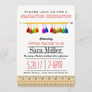 Cute Teacher Graduation Invitation