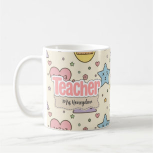 Cute Teacher Math Shapes Pattern  Coffee Mug