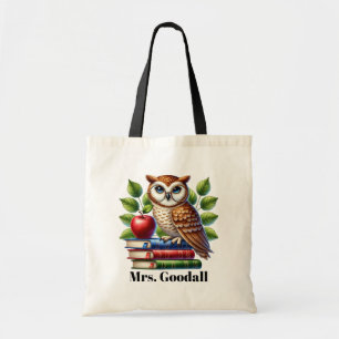 Cute Teacher owl lovers add name customisable  Tote Bag