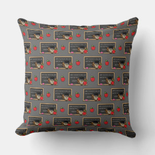 Cute Teacher Owl with Apple Cartoon Cushion