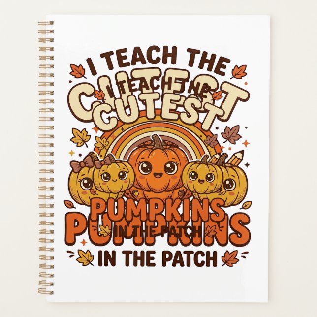 Cute Teacher Pumpkin Fall Classroom Vector Design_ Planner (Front)