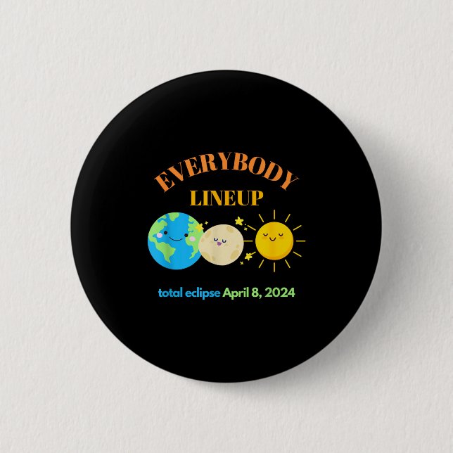 Cute Teacher Solar Eclipse April 8 6 Cm Round Badge (Front)