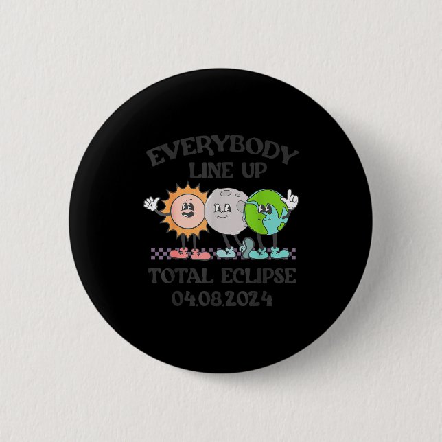 Cute Teacher Solar Eclipse April 8 6 Cm Round Badge (Front)