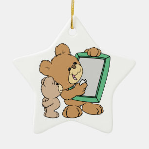cute teacher teddy bear with chalkboard ceramic ornament