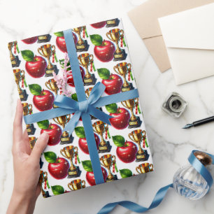Cute Teacher tiled pattern Wrapping Paper