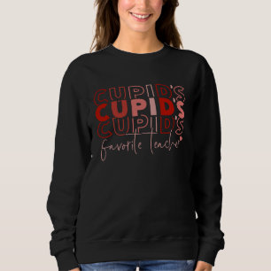 Cute Teachers Valentines Day   Cupid Teacher   2 Sweatshirt