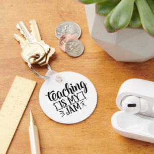 Cute Teaching is my jam Teachers Key Ring