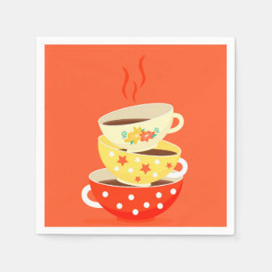 Cute teacup afternoon tea party napkin