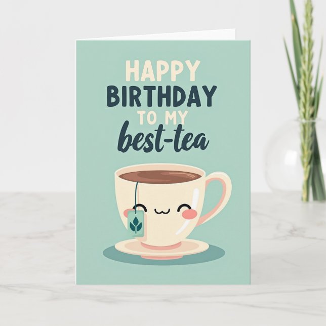 Cute Teacup Birthday Card (Front)