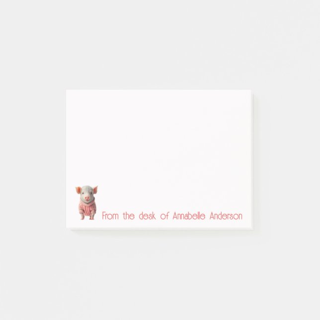 Cute Teacup Pig Personalise Notes (Front)