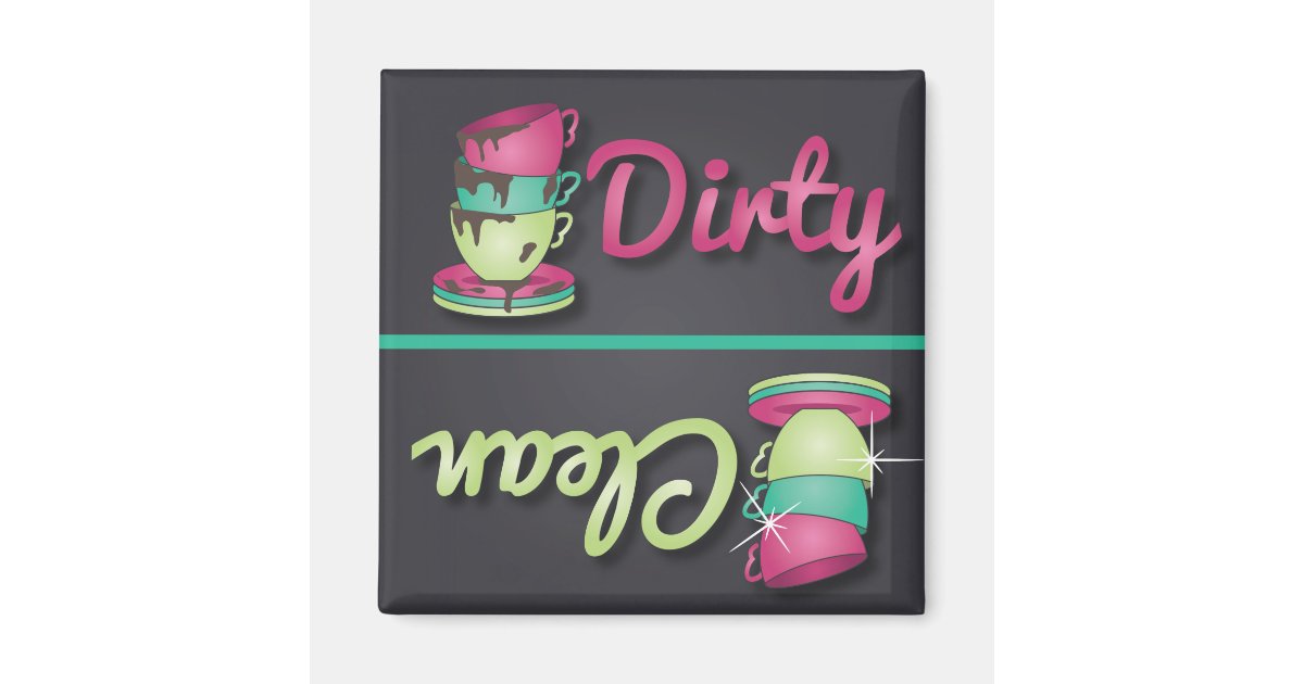 Cute Teacups Dirty or Clean Dishwasher Magnet | Zazzle.com.au