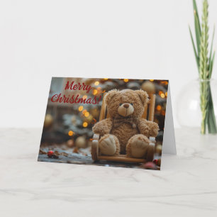 Cute Teaddy Bear Holiday Christmas Card