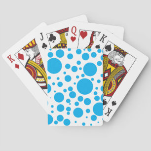 Cute Teal Blue Polka Dots Circles Pattern Playing Cards