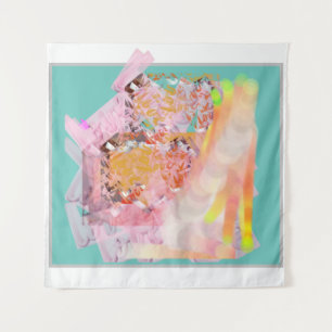 cute teal blue tapestry