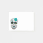 Cute Teal Day of the Dead Sugar Skull Owl
