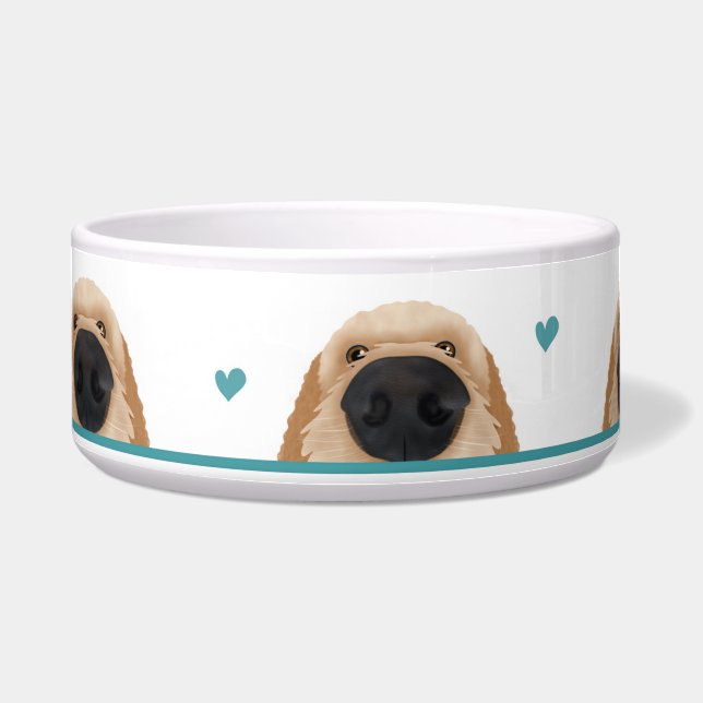 Cute Teal Dog Bowl  (Front)