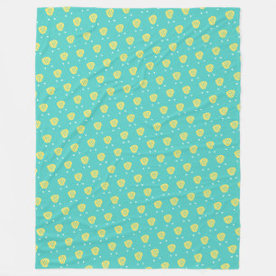 Cute Teal Heart Pattern: Whimsical Love Design Fleece Blanket