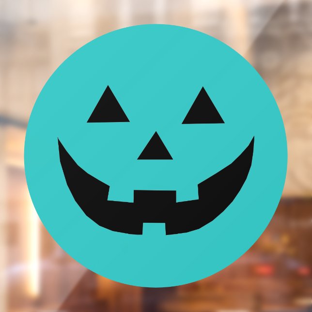 Cute teal Jack o lantern pumpkin face Halloween (Sheet 2)