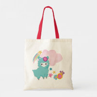 Cute Teal Llama Illustration