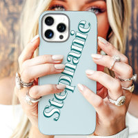 Cute Teal Minimalist Custom Name
