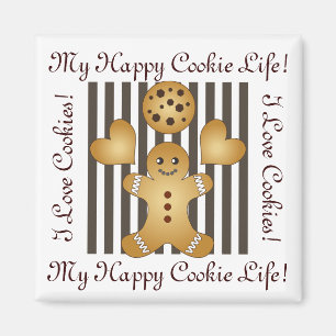 Cute Team Cookie Cartoon Stripe Kawaii Kids Magnet