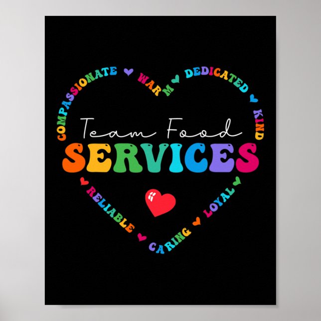 Cute Team Food Services Appreciation Back to Schoo Poster (Front)