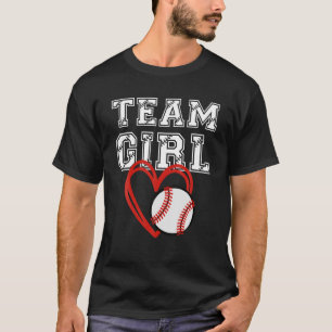 Cute Team Girl Baseball Gender Reveal Party Family T-Shirt