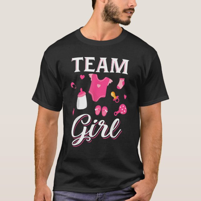 Cute Team Girl  Gender Reveal  Team Pink T-Shirt (Front)