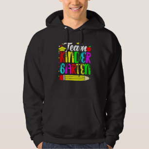 Cute Team Kindergarten Pencil Back To School Teach Hoodie
