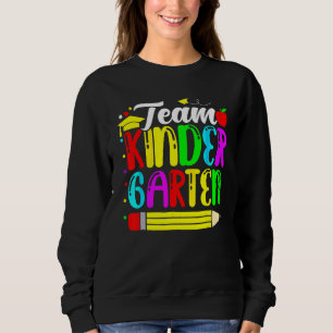 Cute Team Kindergarten Pencil Back To School Teach Sweatshirt