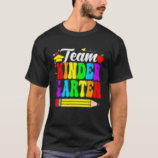 Cute Team Kindergarten Pencil Back To School Teach T-Shirt