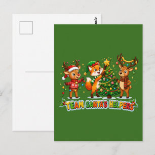 Cute Team Santa's Helpers Christmas Postcard