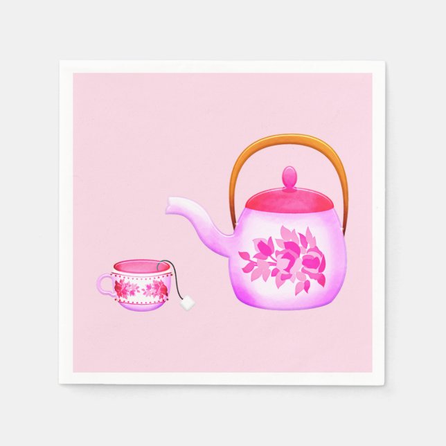 Cute teapot tea party napkin (Front)