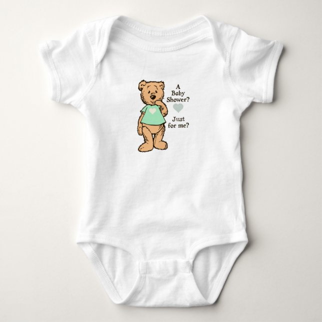 Cute Teddy Baby Shower Baby Bodysuit (Front)