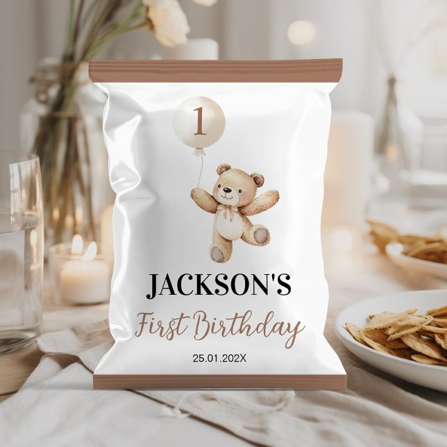 Cute Teddy Balloon Beary Birthday Chip Bag Wrapper (Creator Uploaded)