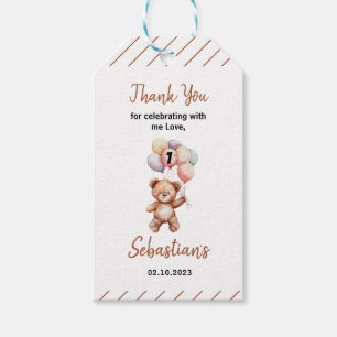 Cute Teddy Bear 1st Birthday Sweet Bear Gift Tags
