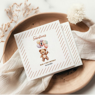 Cute Teddy Bear 1st Birthday Sweet Bear Napkin
