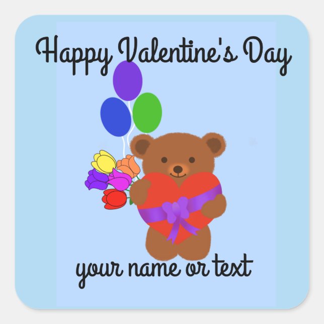 Cute Teddy Bear #4 Stickers (Front)