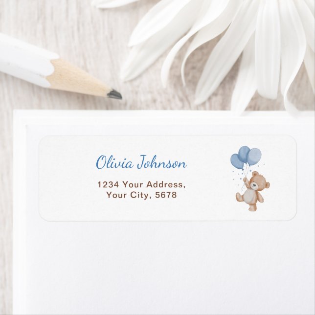 Cute Teddy Bear Address Return Address Label (Insitu)