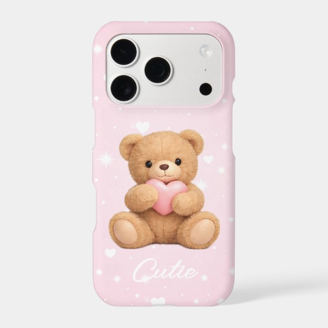 Cute Teddy Bear Aesthetic Phone Case (Back)