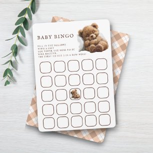 Cute Teddy Bear Baby Bingo Game Invitation
