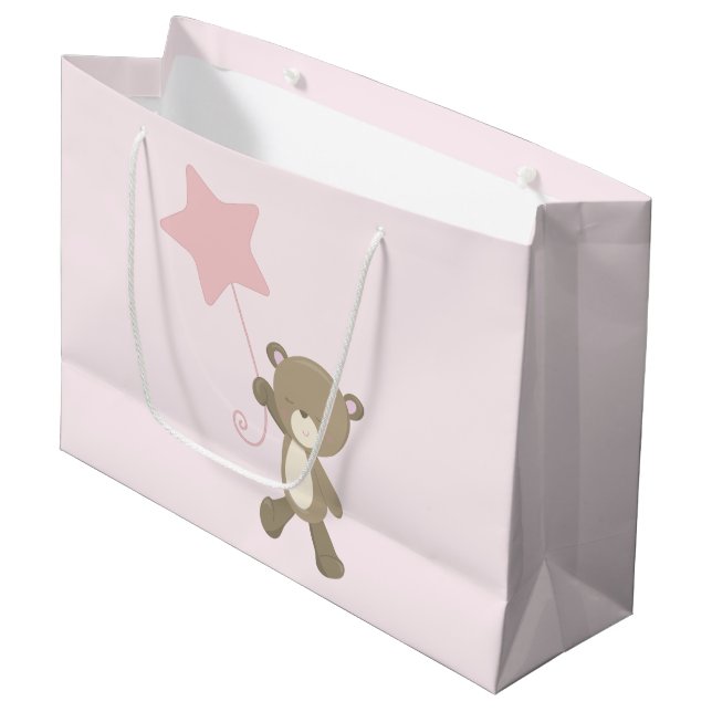 Cute Teddy Bear Baby Large Gift Bag (Front Angled)