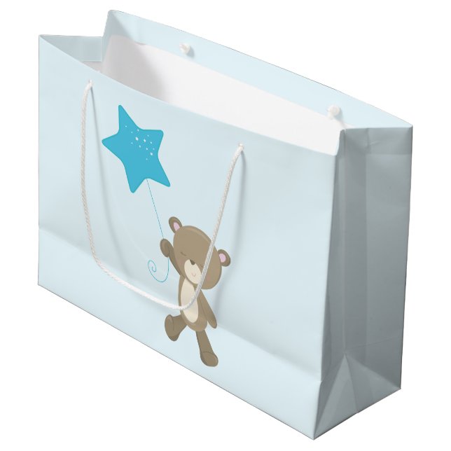 Cute Teddy Bear Baby Large Gift Bag (Front Angled)